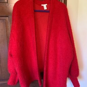 H&M red oversized sweater